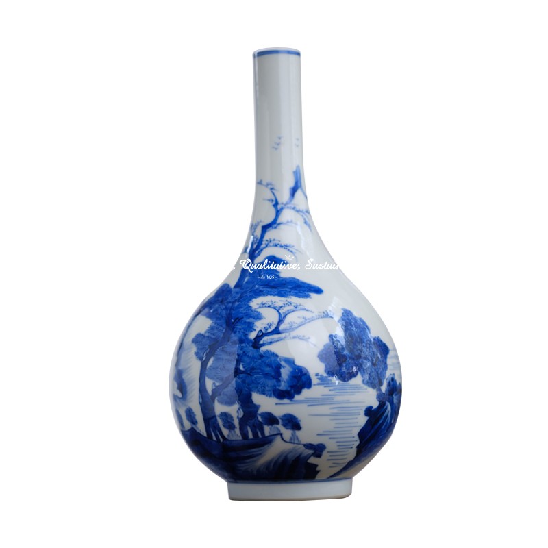 Landscape Bile Bottle with Guangxu Hand-Painted Design